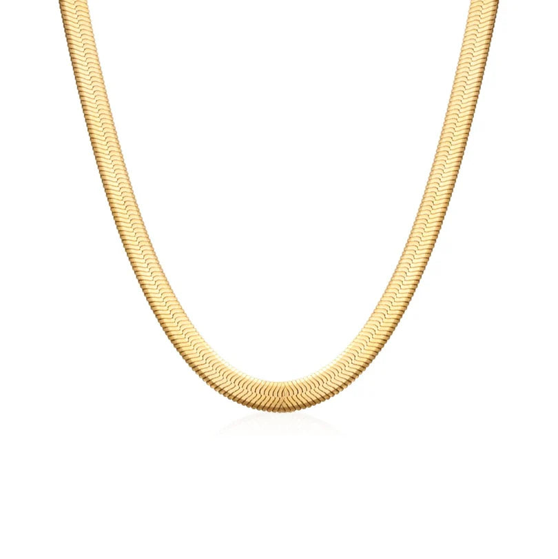 Golden Snake Chain Necklace Gold Plated 18K