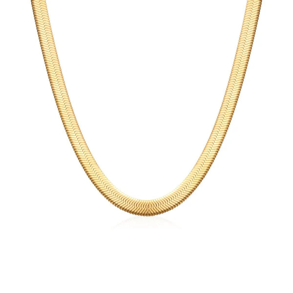 Golden Snake Chain Necklace Gold Plated 18K