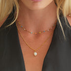 Rainbow Choker & Baroque Pearl Pendant Bundle Set