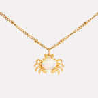 18K Gold Plated Crab Pendant Necklace Waterproof