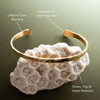 18K Gold Plated Hammered Cuff Bracelet Adjustable Bangle