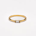 18K Gold Plated Dainty Crystal Zircon Solitaire Ring