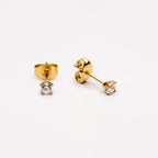 18K Gold Plated Zircon Diamond Stud Earrings