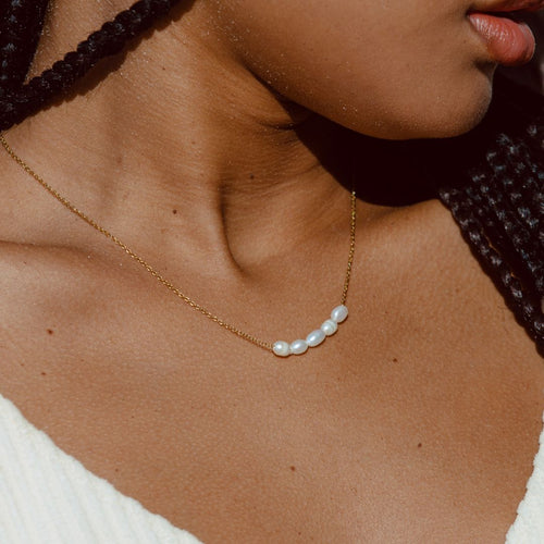 18K Gold Plated Dainty Freshwater Pearl Necklace