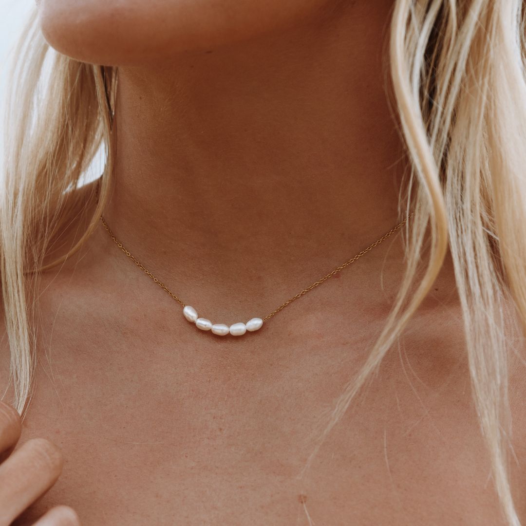 18K Gold Plated Dainty Freshwater Pearl Necklace
