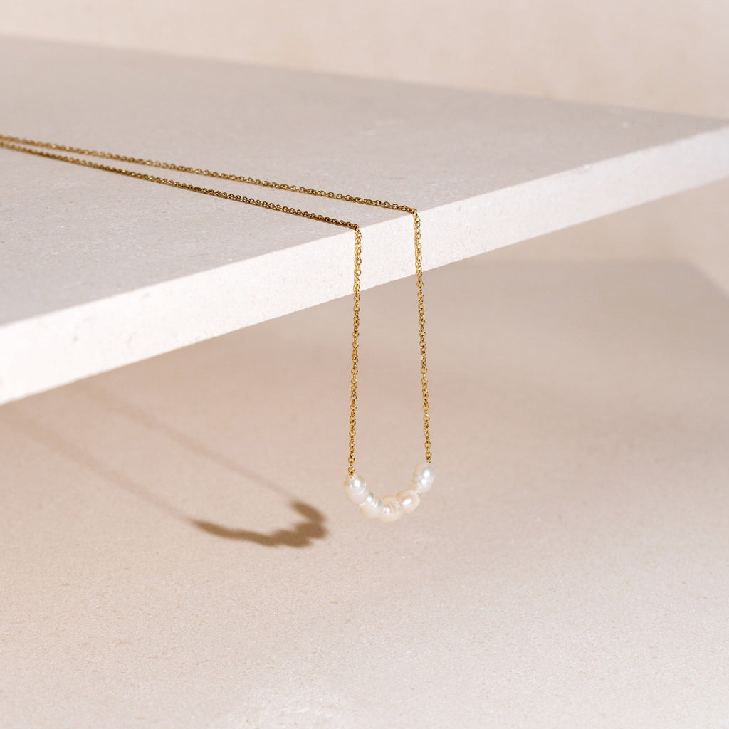 18K Gold Plated Dainty Freshwater Pearl Necklace