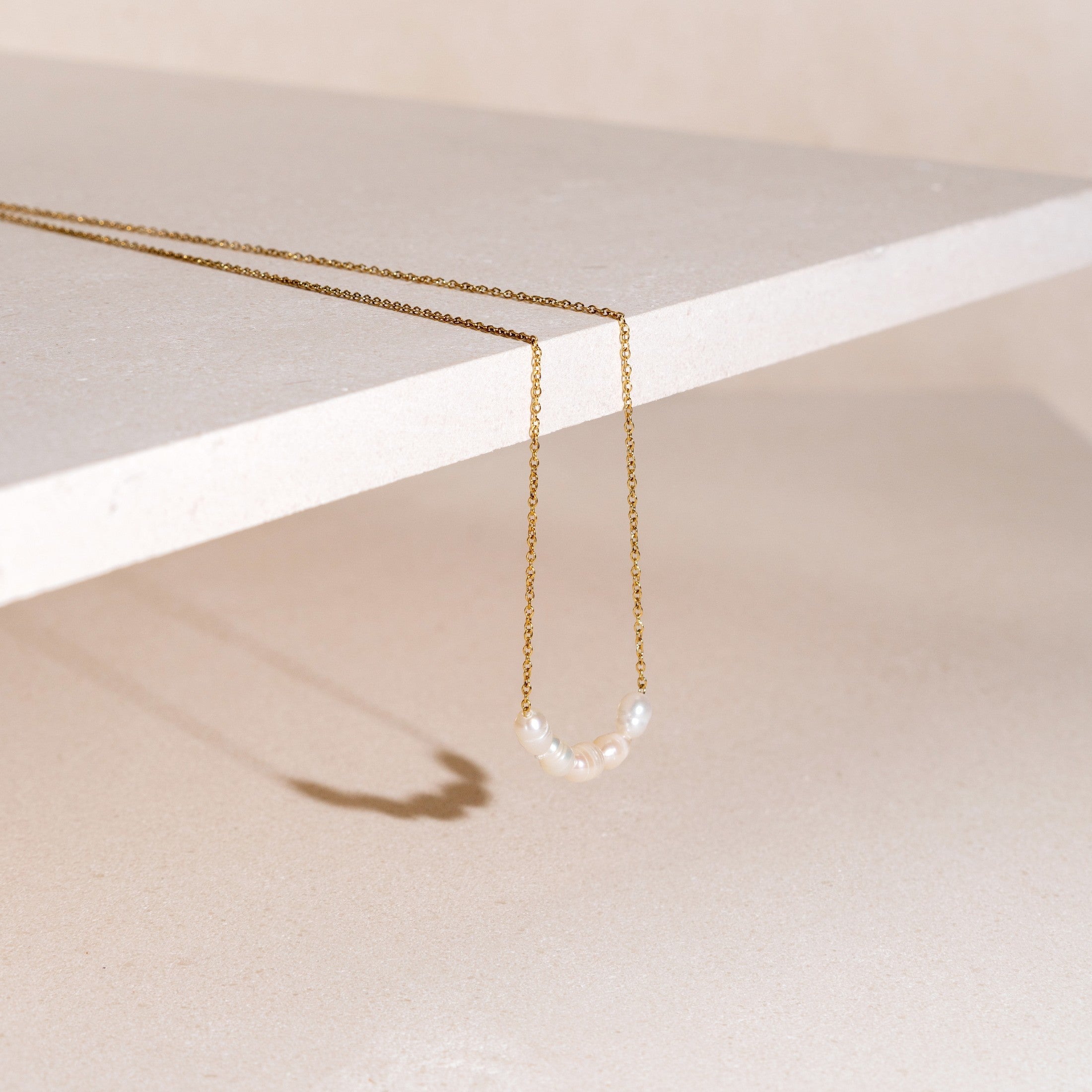 18K Gold Plated Dainty Freshwater Pearl Necklace