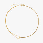 18K Gold Plated Double Chain Curb & Satellite Choker Necklace