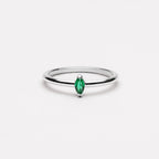 18K Gold Plated Dainty Emerald Green Zircon Ring