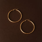 18K Gold Plated Bold Twisted Statement Hoop Earrings
