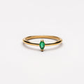 18K Gold Plated Dainty Emerald Green Zircon Ring