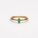 18K Gold Plated Dainty Emerald Green Zircon Ring
