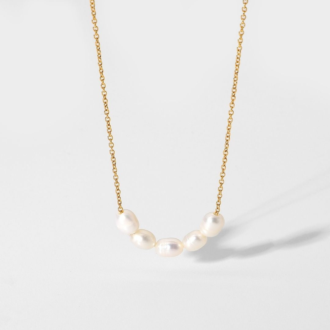 18K Gold Plated Dainty Freshwater Pearl Necklace