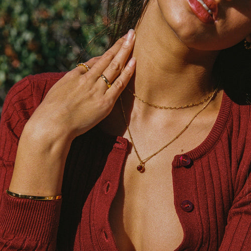 18K Gold Plated Dainty Chain Choker Necklace Waterproof