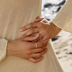 18K Gold Plated Beaded Sparkly Zircon Ring