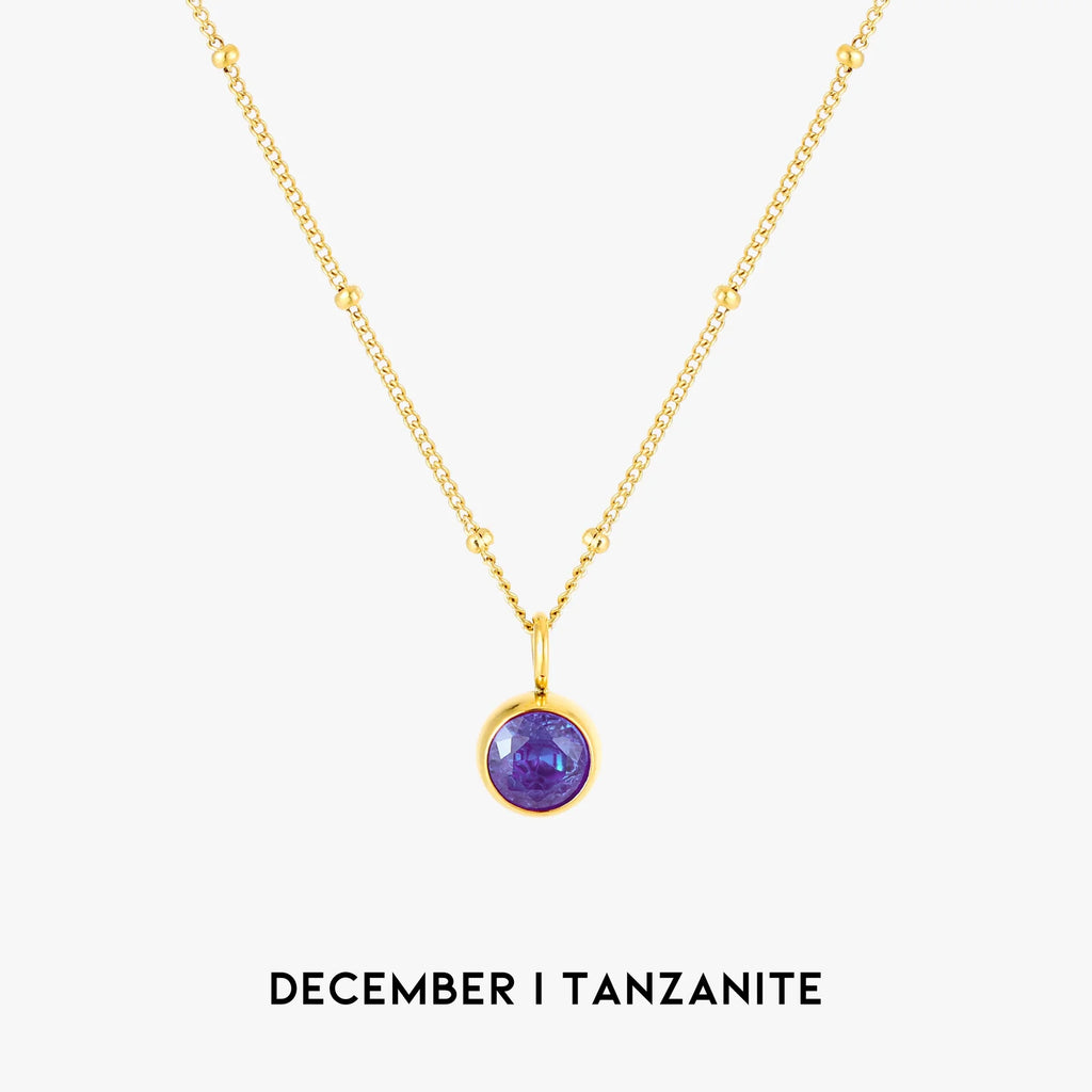 18K Gold Plated Birthstone Pendant Necklace