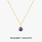 18K Gold Plated Birthstone Pendant Necklace