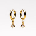 18K Gold Plated Zircon Sparkle Drop Hoop Earrings