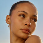18K Gold Plated Zircon Sparkle Drop Hoop Earrings