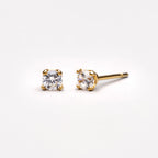 18K Gold Plated Zircon Diamond Stud Earrings