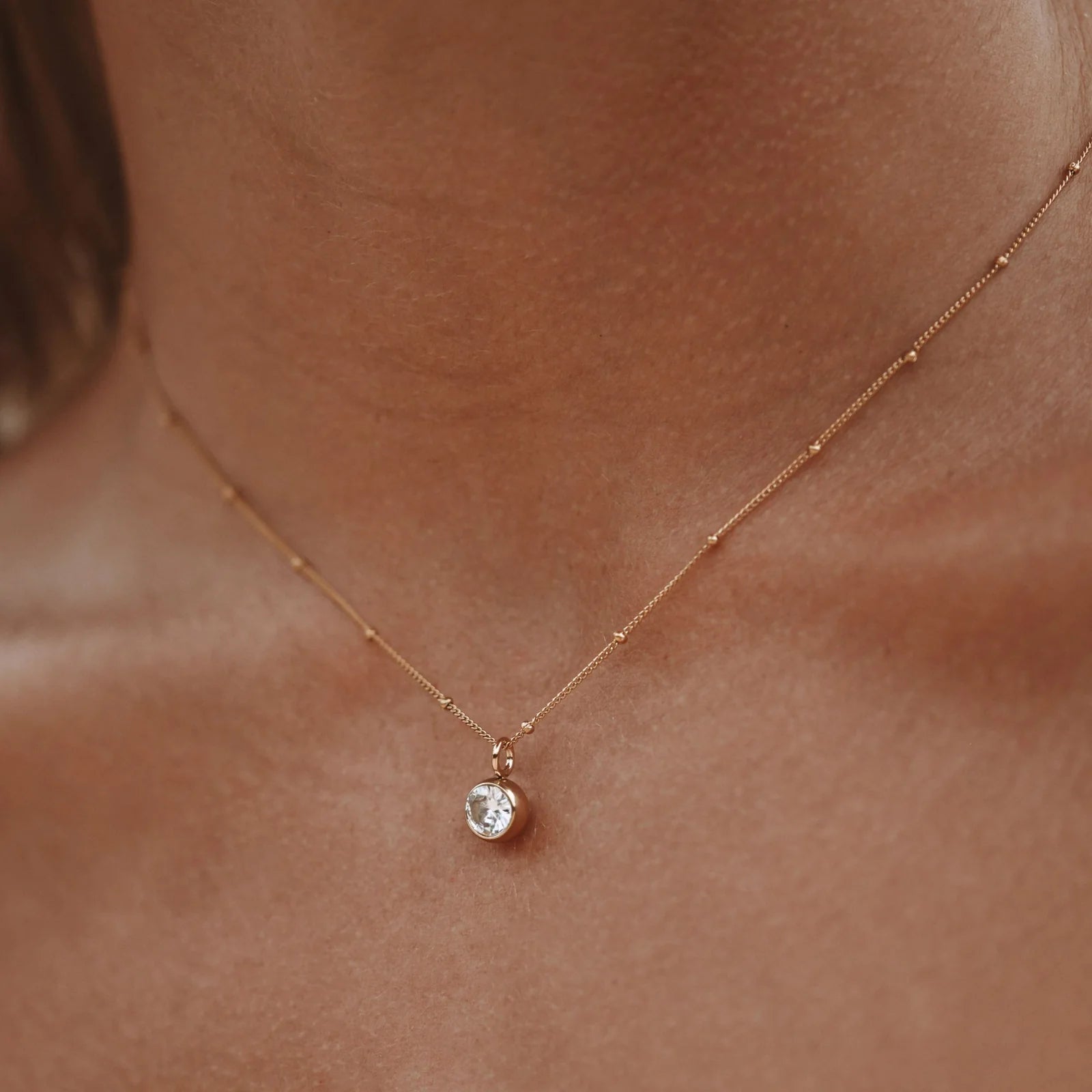 18K Gold Plated Birthstone Pendant Necklace