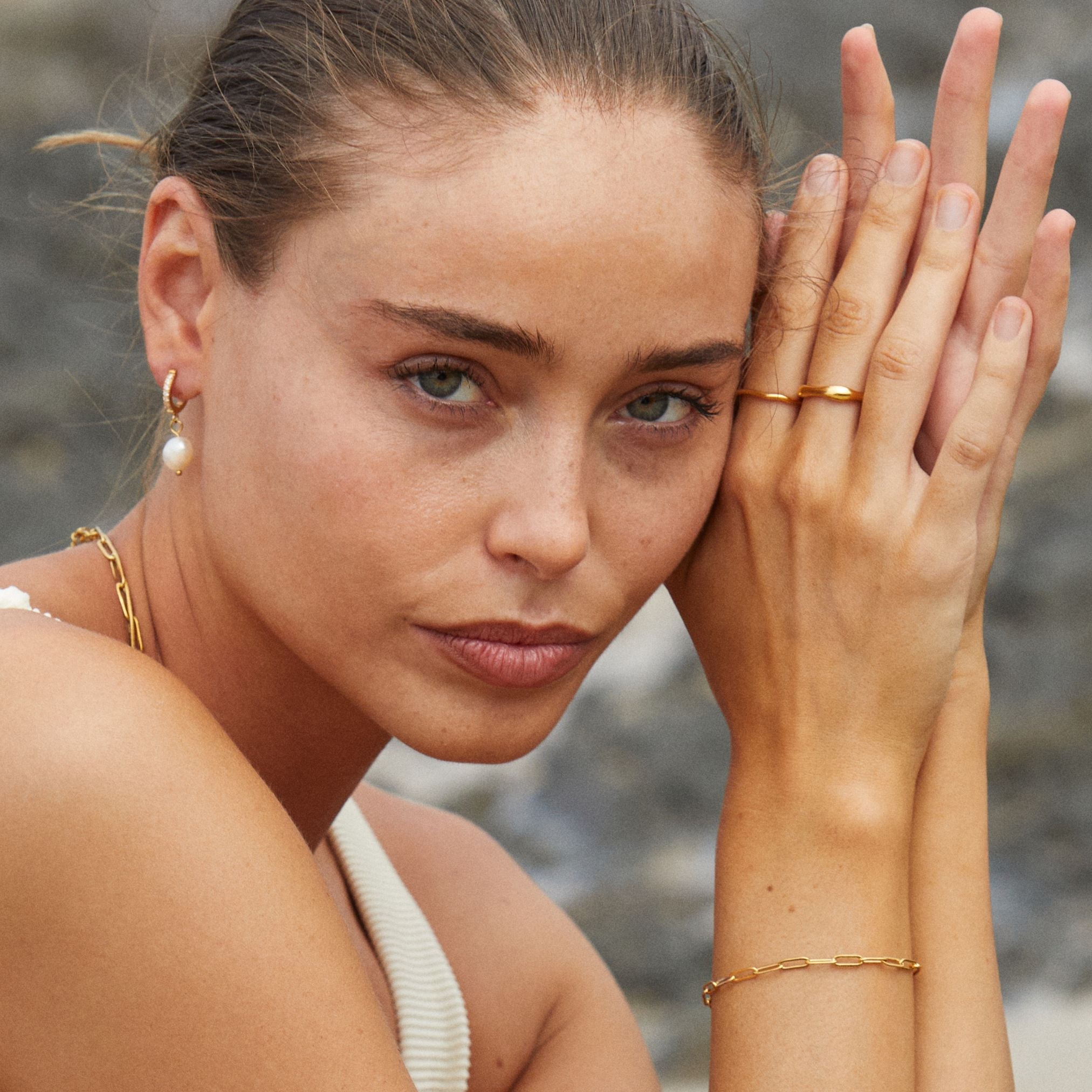 18K Gold Plated Gemini Stackable Ring Set of 2
