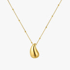 18K Gold Plated Teardrop Pendant Necklace Waterproof Stainless Steel | Lara Verne