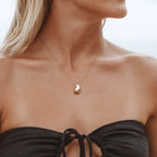 18K Gold Plated Teardrop Pendant Necklace Waterproof Stainless Steel | Lara Verne