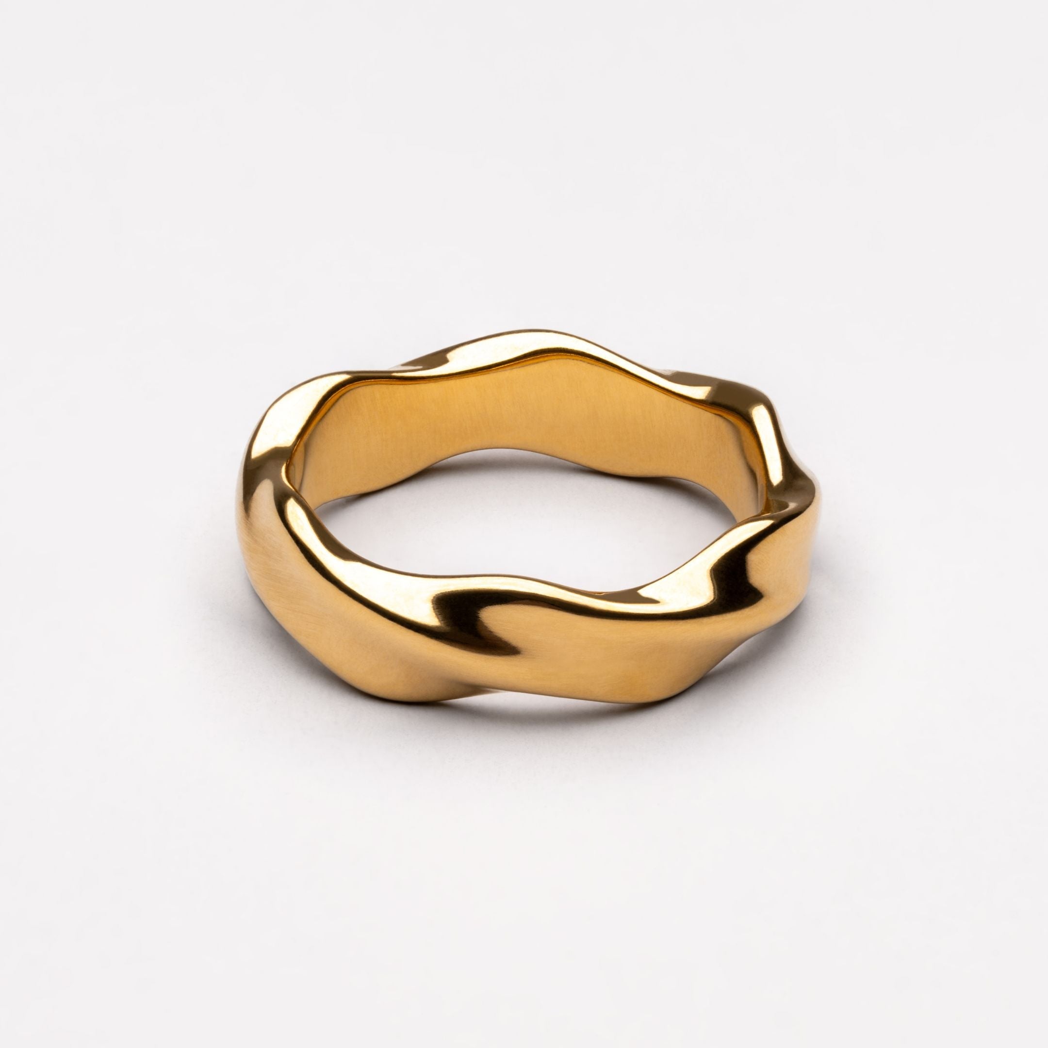 18K Gold Plated Dune Sculptural Band Ring