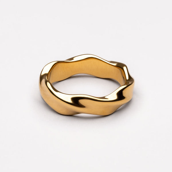 18K Gold Plated Dune Sculptural Band Ring