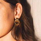 18K Gold Plated Sculptural Chunky Architectural Hoops