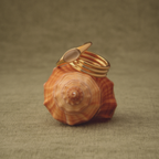 18K Gold Plated Moonstone Cabochon Band Ring