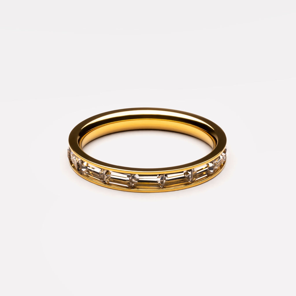 18K Gold Plated Elysia Baguette Zircon Eternity Ring