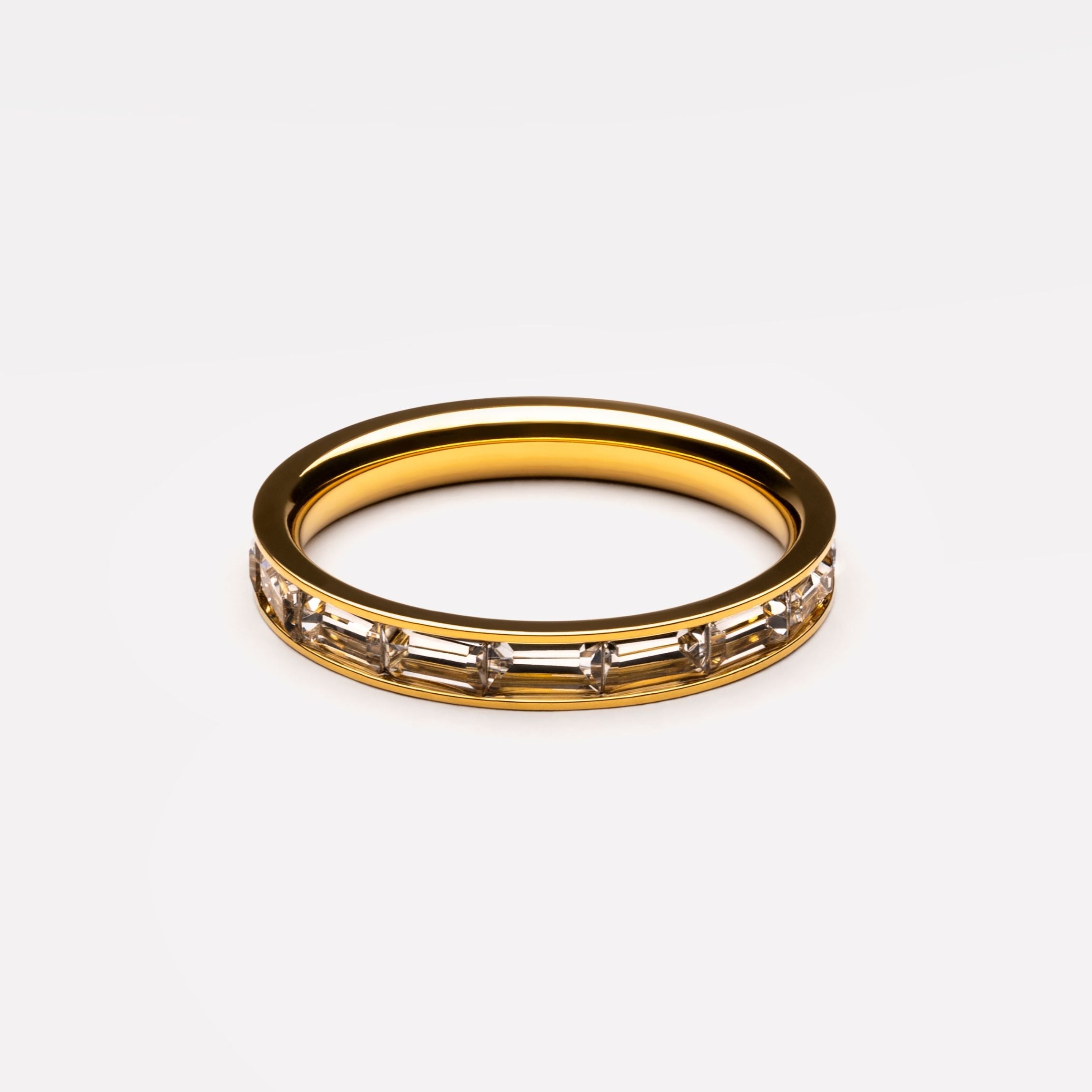 18K Gold Plated Elysia Baguette Zircon Eternity Ring