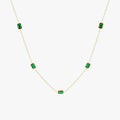18K Gold Plated Green Stone Pendant Choker Necklace