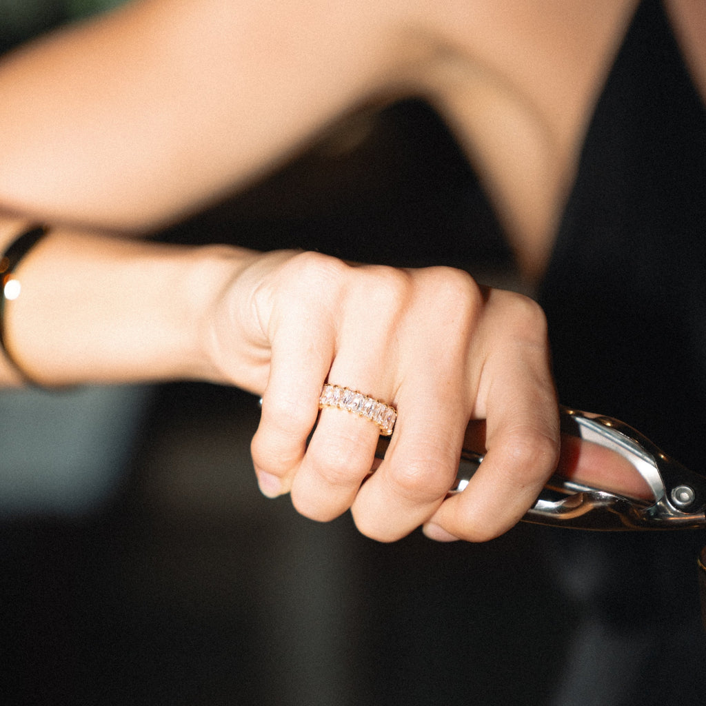 18K Gold Plated Eternity Zircon Full Band Ring