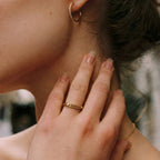 18K Gold Plated Lumi White Zircon Signet Ring