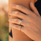 18K Gold Plated Oval Solitaire Zircon Ring