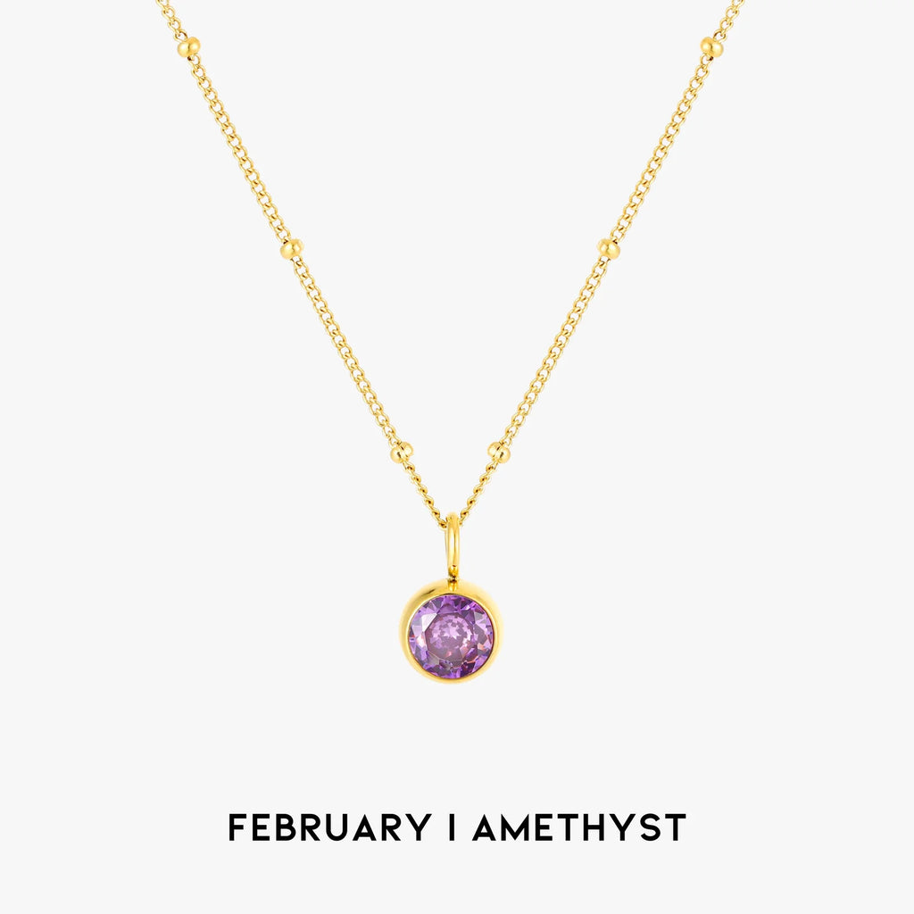 18K Gold Plated Birthstone Pendant Necklace