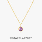 18K Gold Plated Birthstone Pendant Necklace