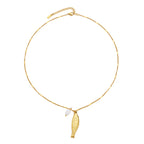 18K Gold Plated Fish Pendant Necklace Waterproof