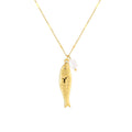 18K Gold Plated Fish Pendant Necklace Waterproof