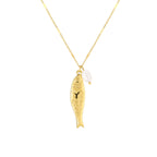 18K Gold Plated Fish Pendant Necklace Waterproof