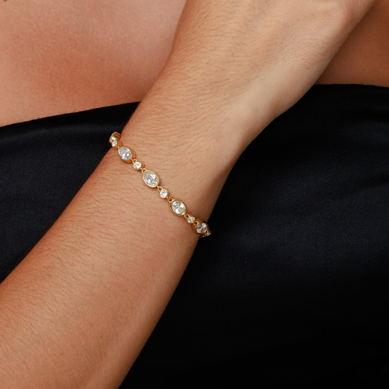 18K Gold Plated Stone Bracelet