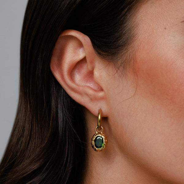18K Gold Plated Olive Branch Drop Earrings