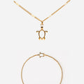 Sea Turtle Necklace & Bracelet Bundle Set
