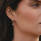 18K Gold Plated Crystal Zircon Drop Huggie Hoops