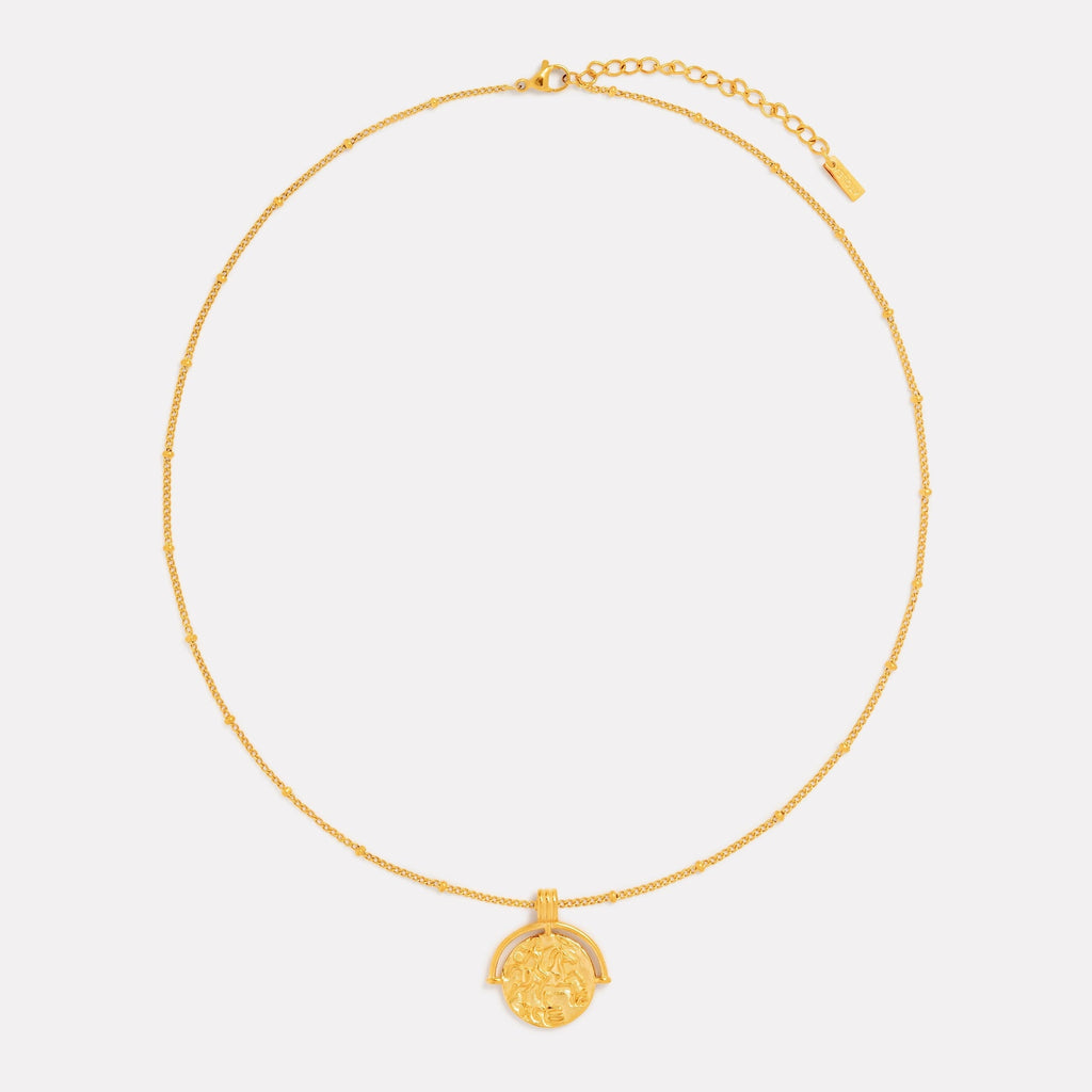 18K Gold Plated Goddess Coin Pendant Necklace