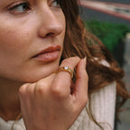 18K Gold Plated Aspen White Zircon Statement Ring