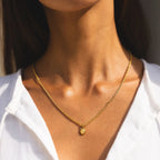 18K Gold Plated Green Aventurine Pendant Necklace